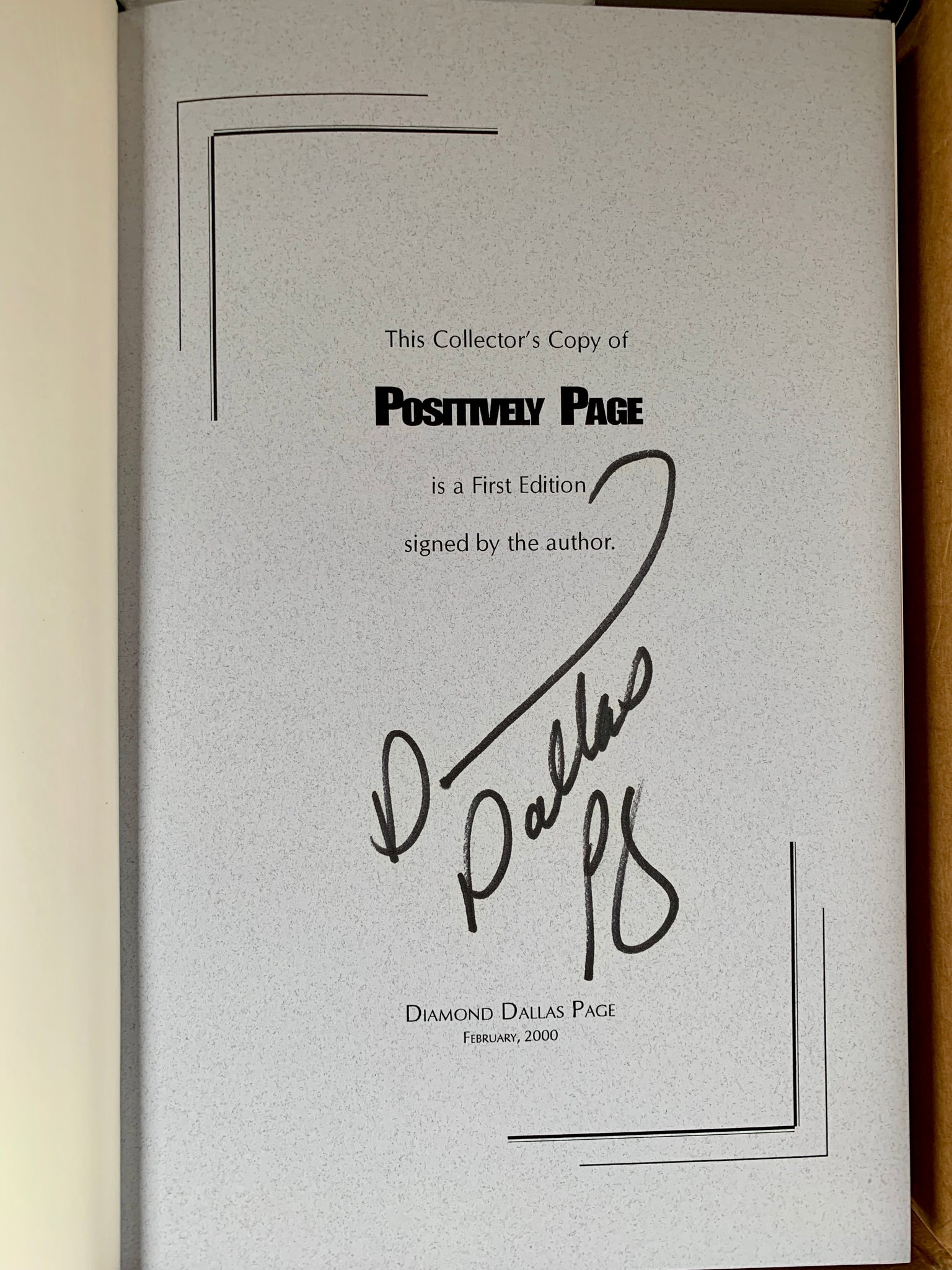 POSITIVELY PAGE Hardback book available SIGNED or UnSIGNED by DDP